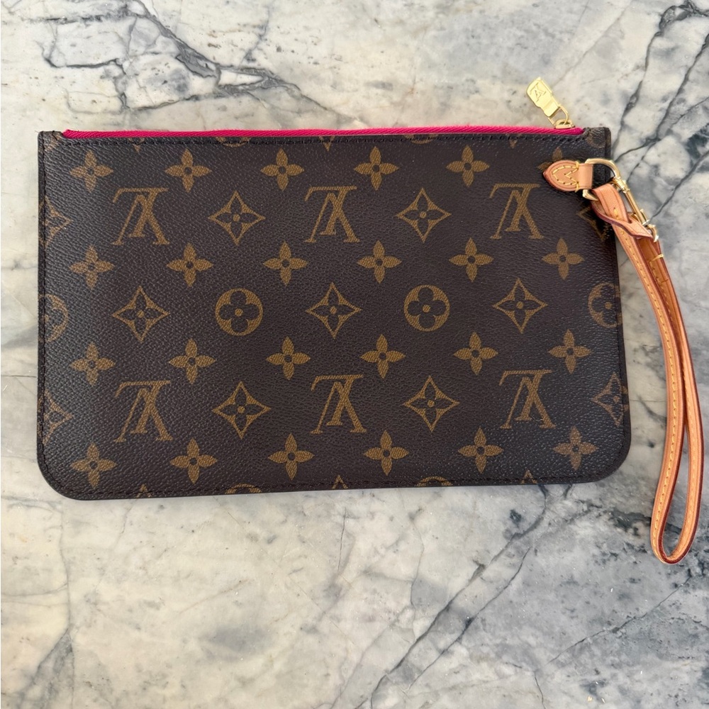 Louis Vuitton Brown and Tan Monogram Pouch